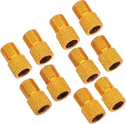 Alipis 10pcs Nozzle Adapter Bike Pump Inflatable Connectors Presta Valve for Air Compressor Bike Connector Presta Valve Adaptor Needles for Air Pump Adapters Alloy Golden