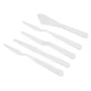 6x White Plastic Painting Palette Knives Paint Art Pigment Spatulas Tool Supply