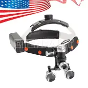 3.5X 10W Dental Surgical Binocular Loupes Headband Magnifier LED Headlight US