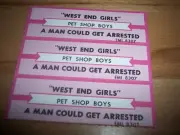 3 Pet Shop Boys West End Girls / A Man Could Get Arrested Jukebox Title Strips