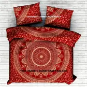 Indian Gold Ombre Mandala Duvet Cover Set Quilt Handmade Bedding Blanket Cover