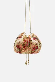 DRAWSTRING POUCH BAG WITH CHAIN STRAP MEET ME AT THE MAJESTIC