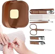 Nail Grooming Kit, Set of 7 Manicure Tools, Travel Trimming Kit with Case, Professional Cutter Nail Care for Kids Adults