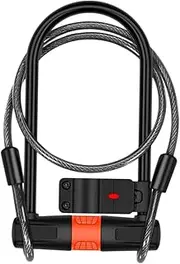 KITANDOVE Bike U-Shaped Lock Theft-Proof Chain Steel Cable Solid Lock Beam Keyed for Mountain Bikes
