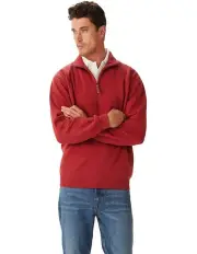 [R.M.Williams] Mulyungarie 1/4 Zip Sweatshirt Red Marle