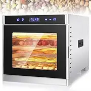 6 Tray Stainless Steel Fruit Dryer Machine, Adjustable Digital Temperature Food Dehydrator Machine, Pet Snack Dryer, Intelligent Temperature Control, for Beef Jerky Fruit Vegetable 6F
