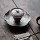 太湖石馬蹄蓋碗手工粗陶鎏銀泡茶碗茶杯復古家用茶碗功夫茶具【A306】