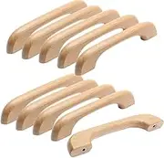 10 PCS Wooden Drawer Pulls Wooden Handles Wood Cabinet Pulls Unfinished Knobs Pulls Handles with Screws Wood Handles for Drawers Dresser Wardrobe