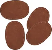 HOMSFOU 2 Pairs Oval Elbow Patches for Clothing Easy Sew Repair Patches for Jackets Sweaters Trousers DIY Craft Appliques with Pre Punched Versatile Clothing Accessories