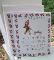 8 Blank Quilt Cards Jerri Hanson Folk Bear Stencil Print Alphabet Numbers NEW