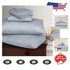 King Deep Pocket Flannel Sheet Set – Soft Organic Cotton in Cloud Grey, 4 Pieces