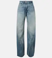 [Versace] Versace High-rise barrel-leg jeans 29 blue