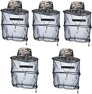 SHERCHPRY 5pcs Beekeeping Hat Fishing Hat Foldable Net for Mosquito Protection Uv Blocking