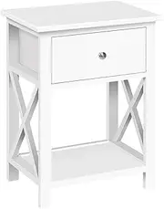 Artiss Bedside Table with Drawer and Shelf Nightstand White End Side Tables Storage Cabinet