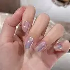 Wearable Manicure French Fake Nails Short Nail Tips Press on Nails Girl