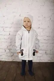 Toddler Children Unisex Hooded Panda RainCoat+Hat+BackPack Jacket Waterproof