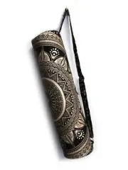 Indian Black Gold Mandala Yoga Mat Carrier Handmade Gym Bags With Shoulder Strap