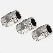 Shower Hose Extender 3pcs Pipe Fitting Hex Nipple Shower Hose Extension BSP1/2inch x BSP 1/2inch Shower Hose Extender Stainless Steel Connector for Shower Bathroom RVs