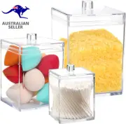 1800ML, 900ML and 450ML Bathroom Jars, Clear Plastic Apothecary Jars Set of 3, R