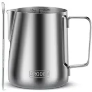Milk Frothing Pitcher, 15oz 450ml Espresso Steaming Pitchers Stainless Steel ...