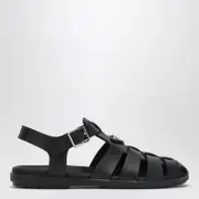 [Prada] Black rubber cage sandal 10 UK Black