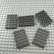 LEGO Plate - Dark Bluish Gray - 4 x 6 - QTY x5