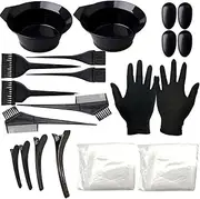 22pcs Ha Color Mixing Dye Kit Ha Coloring Set Salon Tools Ha Dyeing d Cape Tint Brush Comb Bowl Ha Clips Bathing Cap Ear Covers Gloves for Home & Salon