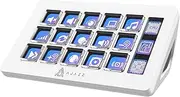 EPOMAKER Ajazz AKP153 –15 Customizable LCD Macro Keys and 1 LCD Screen Studio Controller, Useful for Video Editing, Music Production, Gaming and Live Streaming in YouTube/Twitch/OBS (White)