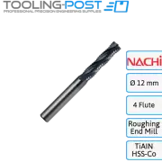 12mm NACHI Roughing End Mill 4 Flute HSS-Co TiaIN Coated Milling Cutter