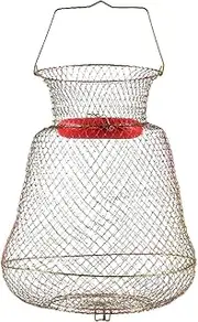Metal Fish Keeper Corrosion Resistant Mesh with Buoyant Design Fishing Basket Ultra Portable Fishing Net for Hiking Fishing