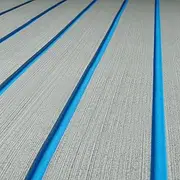 ICOOP Boat Flooring 94.5"X24" Non Slip High Density EVA Foam Decking Sheet Gray Blue Seadek Boat Decking Pad Sea Deck 3m Self Adhesive Vinyl Hydro Turf Marine Carpet for Boats Pontoon Floor Covering