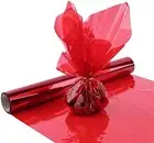 Mother's Day Red Cellophane Wrap Roll Translucent Red Cellophane Wrapping Pap...
