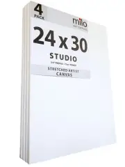 milo Pro Stretched Artist Canvas | 24x30 inches | Pack of 4 | 3/4 inch Profile