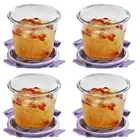 Glass Soup Containers with Lids, 3 Cup Round Glass Food Container Set, Leakpr...