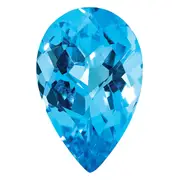 Gemstone Swiss Blue Topaz Aa Quality 10X7mm Pear Checkerboard