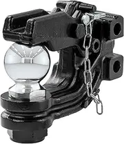 CURT 45922 Channel Mount Pintle Attachment with 2-5/16-Inch Ball, 20,000 lbs, Shank Required, Black