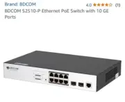 BDCOM S2510-P Managed Gigabit Switch L2 PoE 8 Gigabit Ports/2 Slots For Cisco