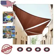 14'x14' Brown Triangle Sun Shade Sail Canopy – Heavy Duty UV Protection