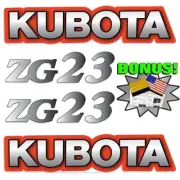Fits Kubota ZG23 Decal Kit Zero Turn Lawn Mower - 7 YEAR OUTDOOR 3M VINYL DECALS