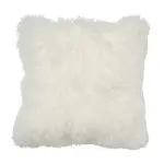 [James Lane] Mongolian Fur Cushion White - 55cm x 55cm