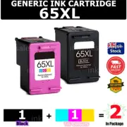 2x Generic HP65XL HP65 Ink For HP AMP 105 Deskjet 2620 3720 Envy 5010 5020 5030