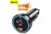 Baseus 160W Car Charger USB Type C QC 5.0 Fast Charging For iPhone 14 Pro Laptop Macbook