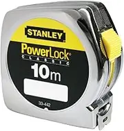Stanley 1-33-442" Powerlock Tape Measure with End Hook Without Hole, Silver, 10 m/25 mm