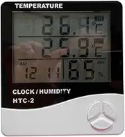 Gogogmee Multifunctional Temperature Humidity Alarm Clock Desktop Clock with Temperature and Humidity Detector Head Included Battery Not Included for Home Use