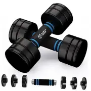 Steel Dumbbells Adjustable Black Coated Weight Set with Foam Handles for Home