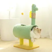 GGP Green Dinosaur Theme Cat Tree With Tunnel Multi Functional Cat Scratching Post And Playhouse