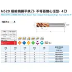 M520 極細鎢鋼平銑刀-不等距雙心徑型-4刃 價格請來電或留言洽詢