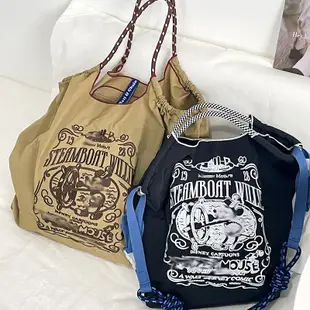 日本美國老鼠miki刺繡尼龍購物袋大容量單肩包ball chain環保袋