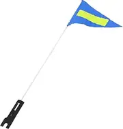 IWOWHERO Set of Bike Flag with Fiberglass Flag Pole Triangular Flag for Cycling Safety Visibility