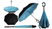 C-HANDLE DOUBLE-LAYER WINDPROOF REVERSABLE FOLDING SMART UMBRELLA